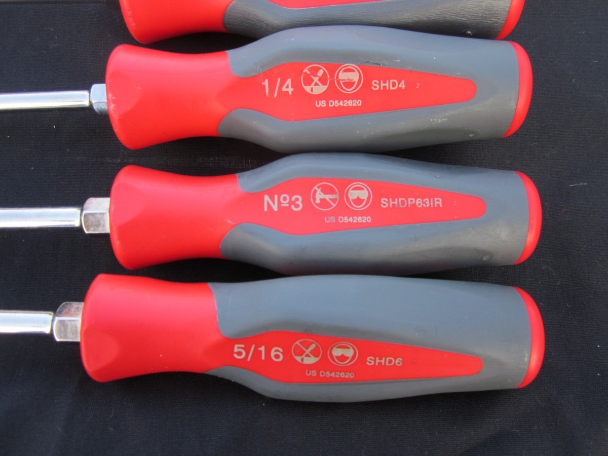 Snap-On 8PC Instinct Hard Grip Combination Screwdriver Set SHDX80R