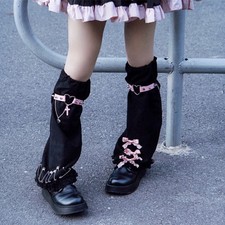 Women's Leg Warmers Punk Leg Sleeves Gothic Foot Leg Warm Socks Knee high