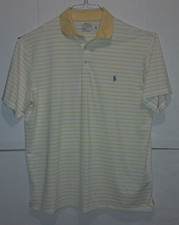 POLO RALPH LAUREN Men's Performance Polo Shirt XLT Yellow/White NWOTS Golf