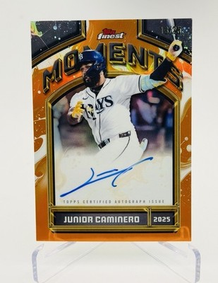Junior Caminero Orange Auto /25 Finest Moments 2026 Topps Finest Rays