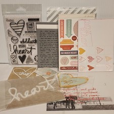 Ali Edwards HEART Story Stamps Stickers Embellishments Scrapbook Lot