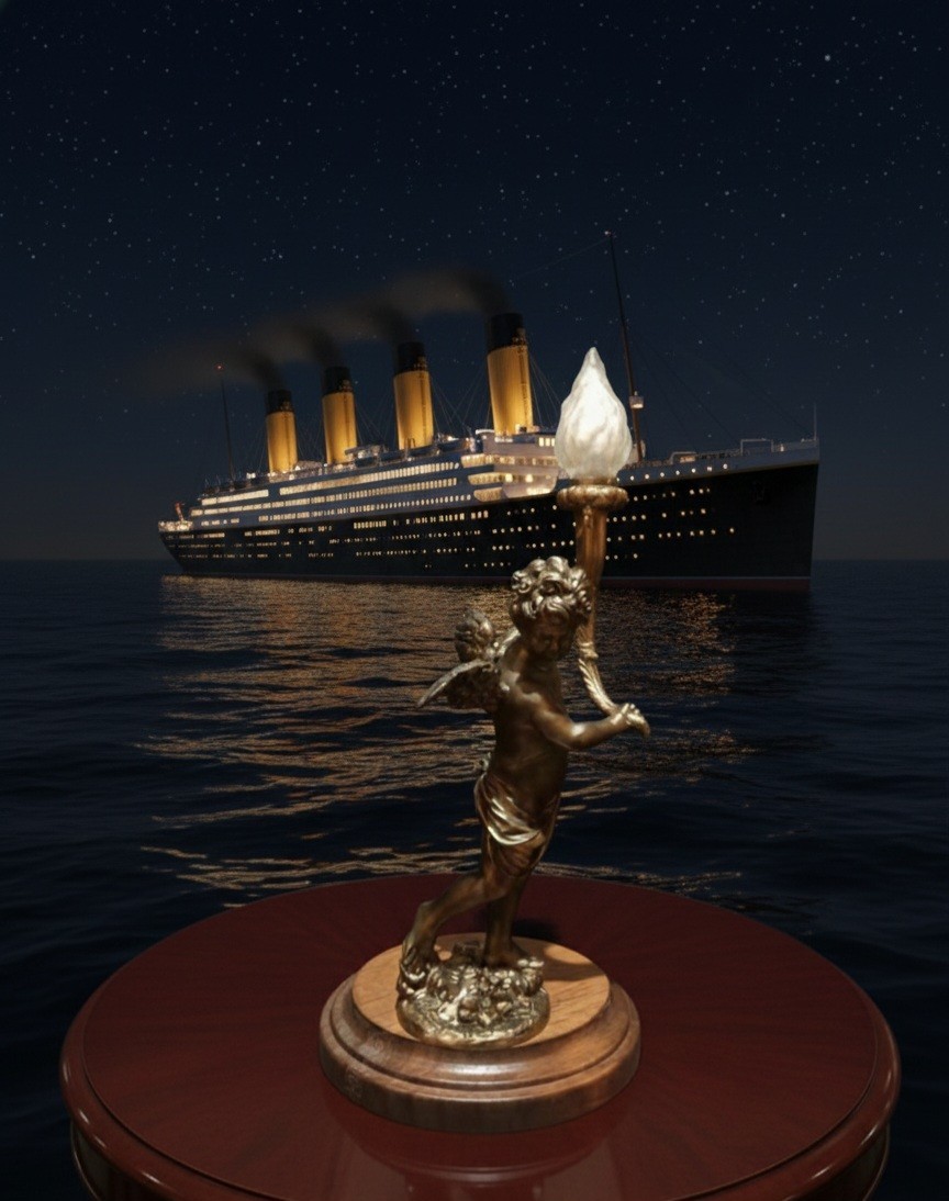 Titanic Grand Staircase Cherub - 7" Resin Hand-Cast ( made to order)