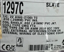 Alpha Wire 1297C 22/7C Twisted Shielded Communication/Control Cable Gray /10ft