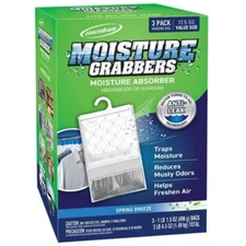 Concrobium Moisture Grabber Hanging Bag Spring Air Freshener - CleanBreeze - 3ct