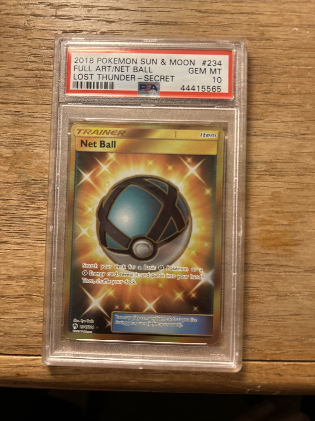 2018 Lost Thunder Full Art Net Ball 234/214 PSA 10
