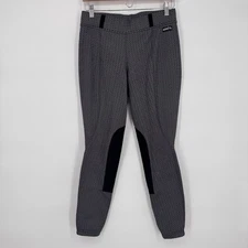 Kerrits Women's Size LARGE Gray Herringbone Riding Breeches Equestrian Leggings