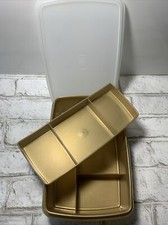 Tupperware 767-1 Tuppercraft Stow/Go Organizer Container Gold Great Condition