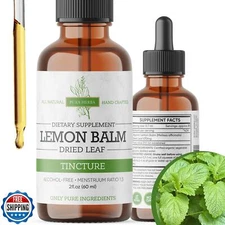 Pura Herba Organic Lemon Balm Liquid Extract – Alcohol-Free, Vegan, Supports 