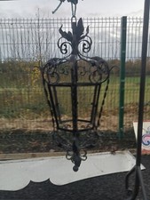 Grande lanterna gotica vittoriana in ferro battuto