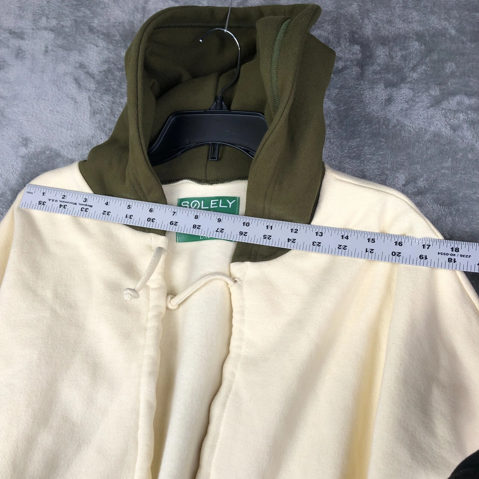 OFF WHITE Felpa con cappuccio Sololy Fly Empowered Harlem donna taglia L XL marrone avorio NUOVA