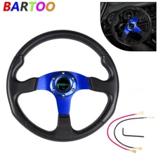 14" 340mm Universal Drifting Racing Steering Wheel Aluminum 6 Bolt Blue
