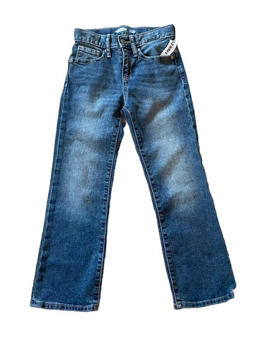 GIRLS OLD NAVY NWT BOOTCUT FLEX JEANS SIZE 7 ADJ WAIST TABS MEDIUM WASH