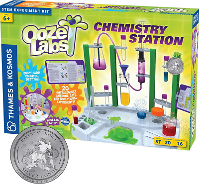 Ooze Labs Chemistry Station Science Experiment Kit, 20 Non-Hazardous Experime...