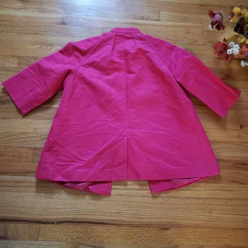 TALBOTS Jacket Cape Womens Sz 12 Pink Single Button 3/4 Sleeve Jacket - Picture 2 of 6