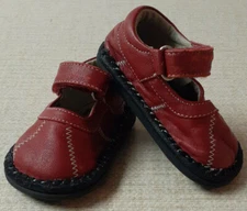 See Kai Run Red Leather Mary Jane Shoes Toddler Size 3 SADIE *Self Grip Straps