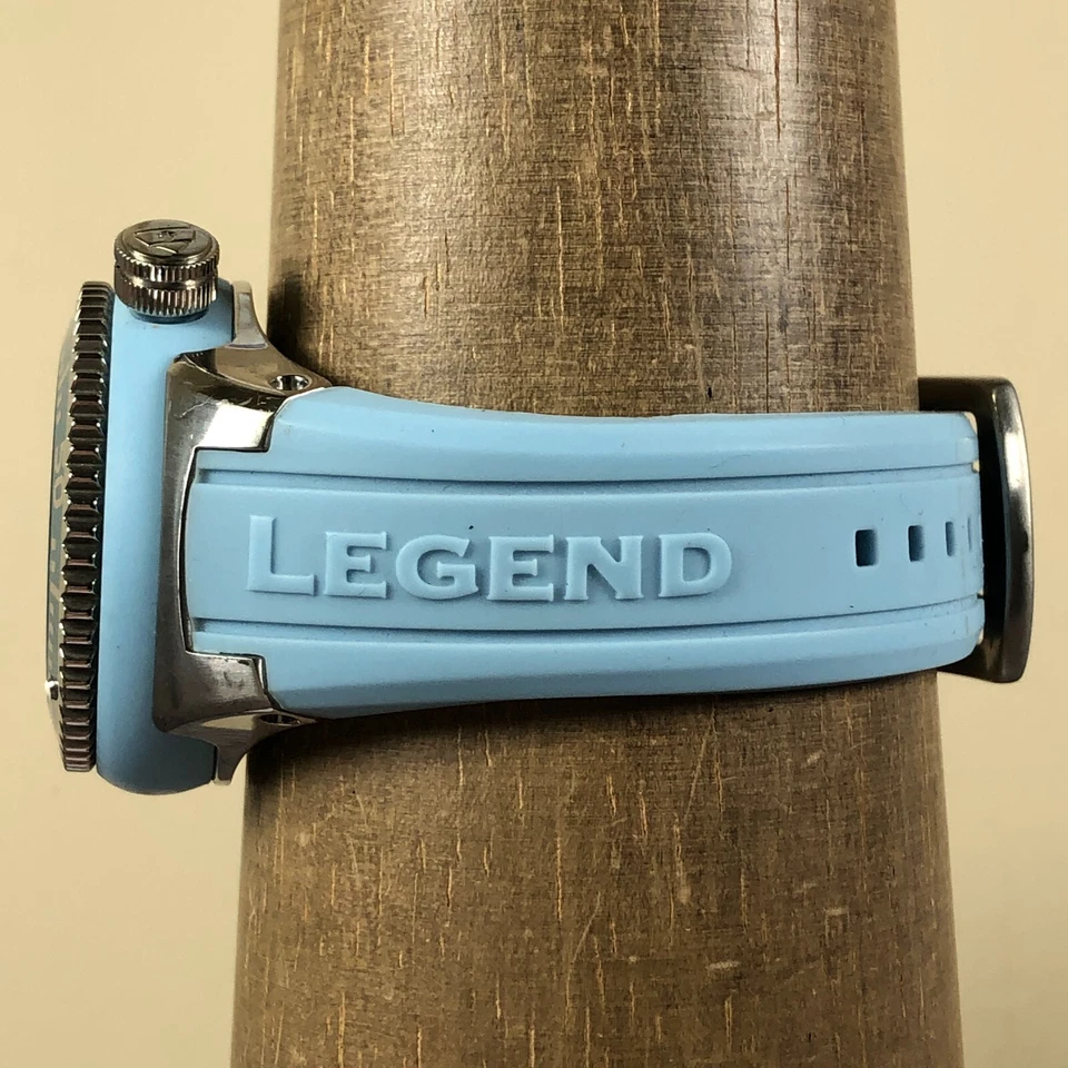 Reloj Swiss Legend Neptune Hombre 113002210 Goma Azul Cuarzo Analógico 41mm 7 1/2" Foto 3 de 4