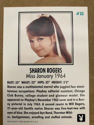 Sharon Rogers Miss January 1964 PLAYBOY CARD #33 | eBay
