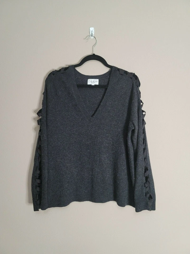 Suéter Feel The Piece Lowe Manga Con Cordones Cuello en V Lana Cachemira Talla M/L Foto 4 de 4