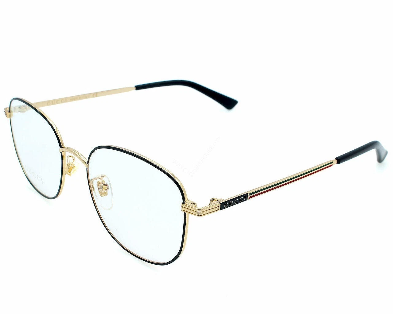 Gucci Square Clear Lens Gold/Bl Frame 52 18 145MM Men's Eyewear GG0838OK 001