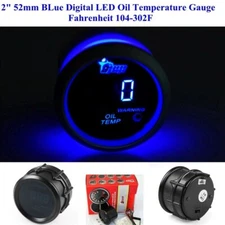 2" 52mm BLue Digital LED Oil Temperature Gauge With Sensor Fahrenheit 104-302F