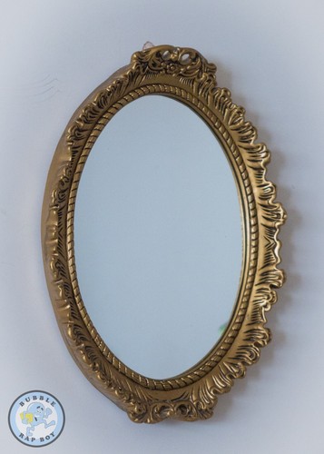 OVAL GOLD GILT PLASTER WALL MIRROR BAROQUE ROCOCO VERONESE ANTIQUE STYLE - Picture 4 of 12