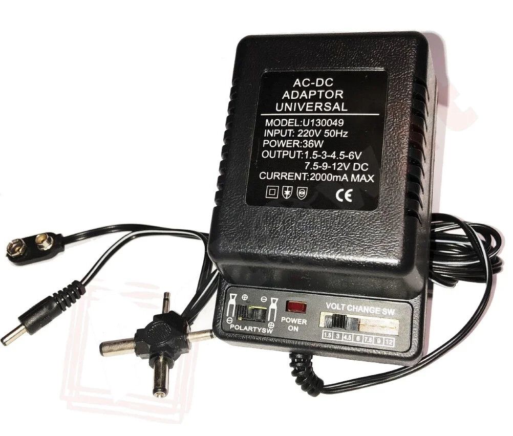 Alimentatore AC DC 2000mAh 36W A3885 1.5V 3V 4.5V 6V 7.5V 9V 12V Selettore regol