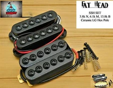 G.M. Fat Head HSS SET (Neck, Middle(RWRP)bridge humbucker) INVADER STYLE Black
