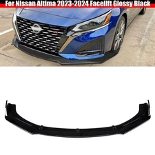 For Nissan Altima 2023+ Facelift Gloss Black Front Bumper Lip Spoiler