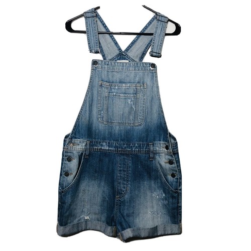Denim Jean Overall Bibs Shorts | eBay