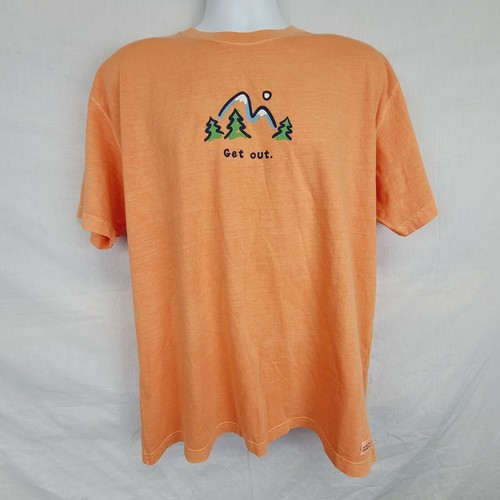 Mens Orange Tee Get Out Mountain Print 