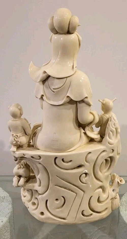 Figura Kwan Yin China Blanc de Chine Porcelana Blanca Encontrar Rara De Colección-19""H Foto 4 de 4