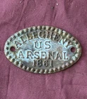 Civil War Allegheny Arsenal Identification Tag, U.S. Ordnance Department (1861)