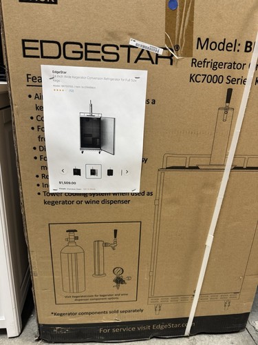 EdgeStar BR7001 24"W Kegerator Conversion Refrigerator for Full - Stainless