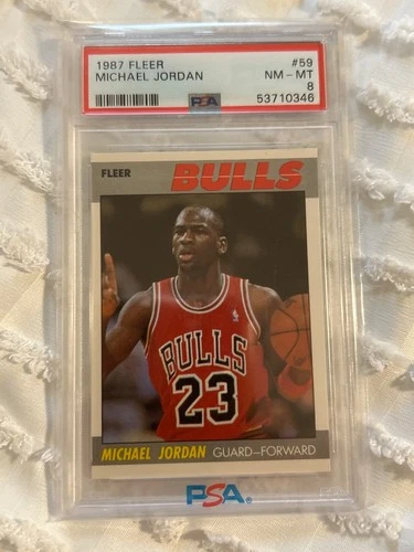1987-88 Fleer Michael Jordan #59 Bulls PSA 8