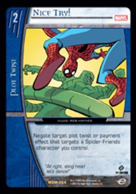 VS System: Nice Try! [Moderately Played] Marvel Web of Spider-man TCG CCG Classi