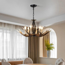 Rustic Antlers Chandelier 6 Lights Deer Chandelier Vintage Antler