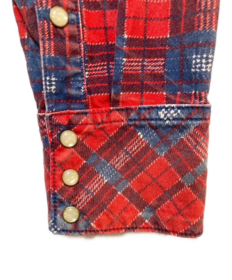 VISVIM Camisa Denim a Cuadros Manga Cruzada Volantes Talla: 1 Rojo Hombre 113105011019 Foto 3 de 4