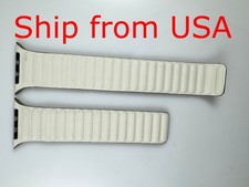 Original Apple Watch Leather Link Band 44mm 45MM S10 46MM 49MM Chalk white ML