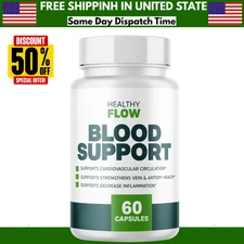 Healthy Flow Blood Support, Cardiovascular Circulation - 60 Capsules Genuine