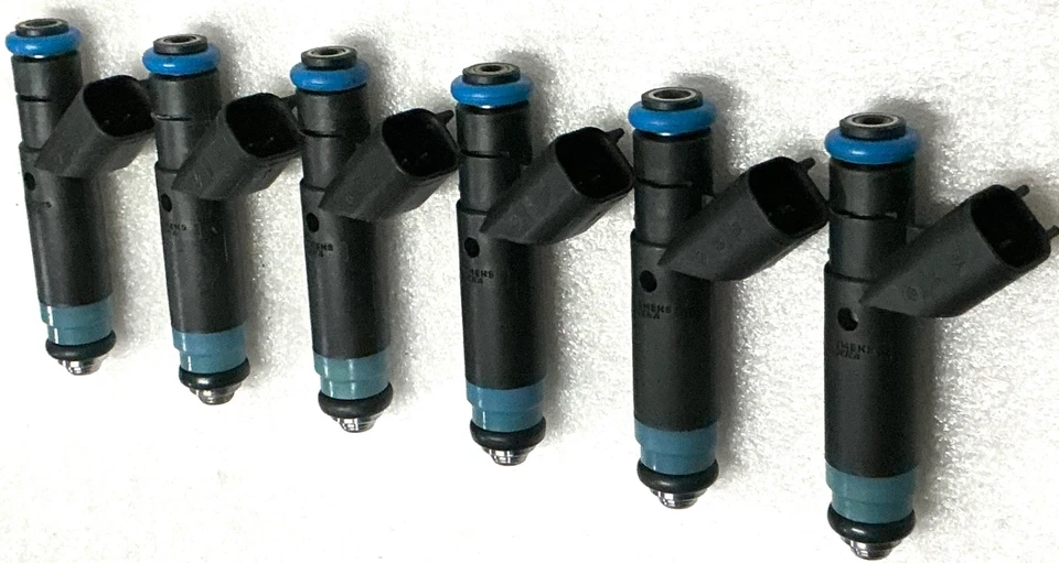 ✅Juego de 6 inyectores de combustible originales Siemens para Jeep Wrangler Dodge Ram 2500 4,0 L Foto 3 de 4