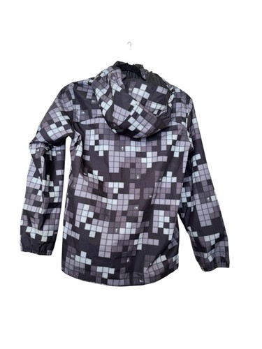 The North Face Dry-Vent Hooded Rain Jacket Boy's sz Large 14/16 Gray/Black Logo - Picture 13 of 15