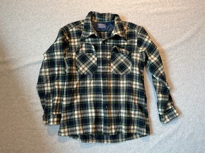 Vintage Pendleton Board Wool Shirt Collar Loop L FLAWS