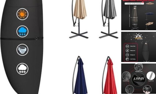 Patio Umbrella Cover - 600D Outdoor Cantilever Umbrella Cover Waterproof &