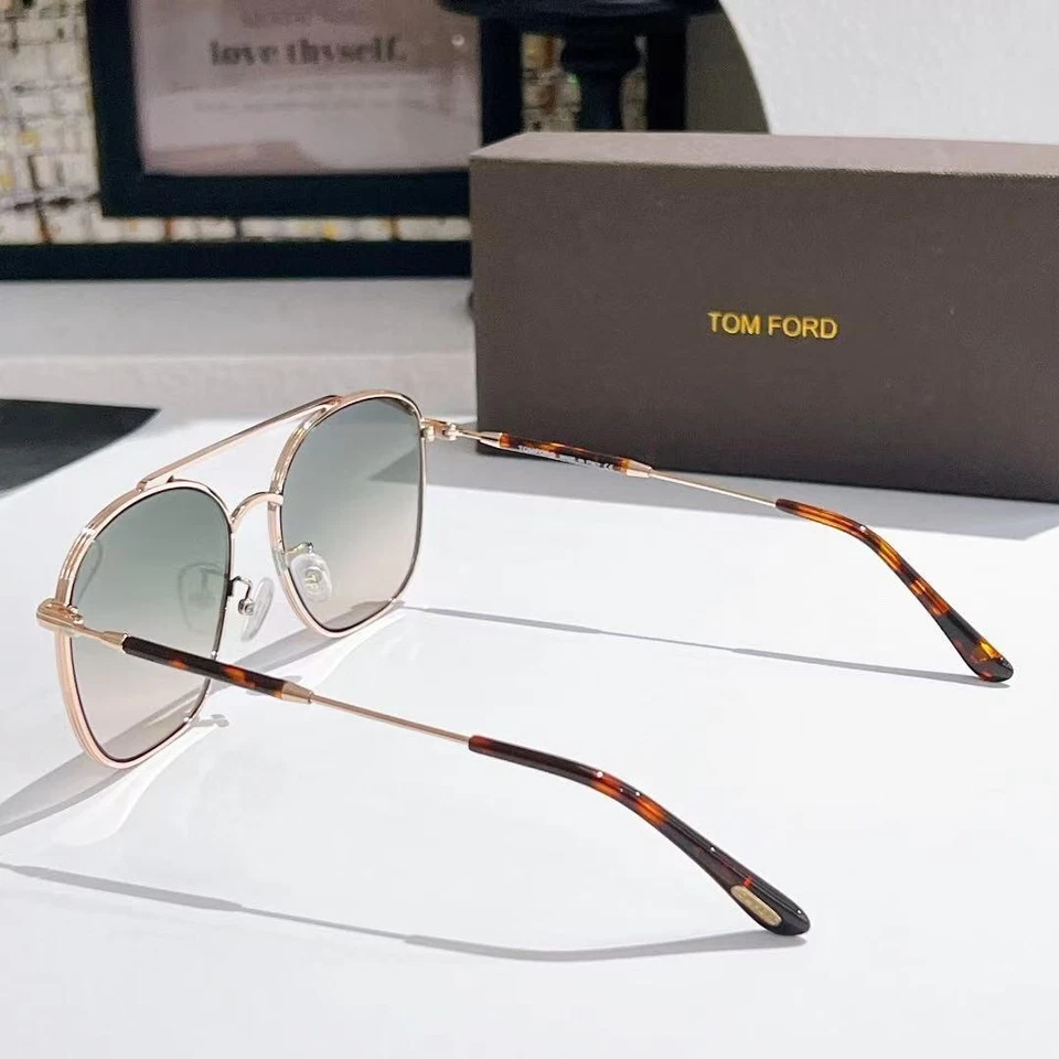 Очки солнцезащитные мужские TomFord FT0905 в золотой оправе круглые градиентные размер: 60 19-145 - Изображение 2 из 2