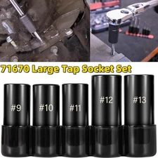 Large Tap Socket Set 71670 for 5/8", 11/16", 3/4", 7/8" & 1" Taps 1/2" Drive 5pc