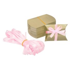 Small Gift Boxes 50 Pcs 3.5x2.5x1 Inch Pillow Candy Boxes Brown