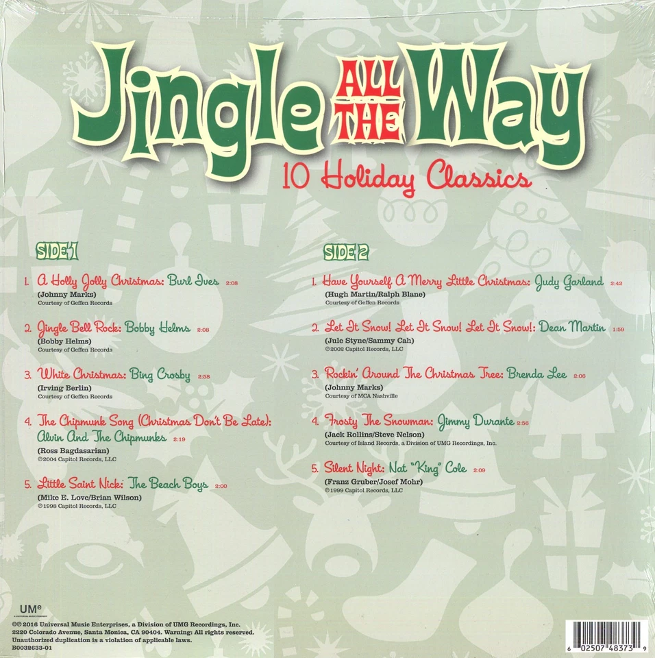 RED & GREEN VINYL---- JINGLE ALL THE WAY Walmart LP RECORD White Christmas 1116 - Image 2 of 2