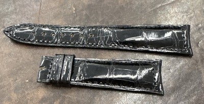 Jaeger le Coultre Krokodil Uhrenband schwarz 20/16, Stärke 4mm