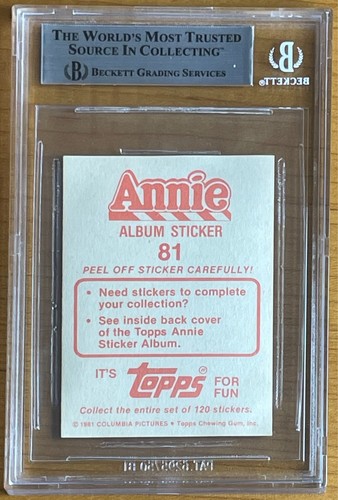 CAROL BURNETT SIGNED 1981 PANINI ANNIE MOVIE STICKER #81 BAS BGS AUTOGRAPH AUTO - Picture 2 of 2