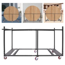 Folding Table Rack Dolly Cart W/ Casters Max 8 Round Table 12 Folding Table